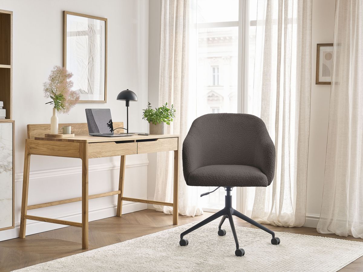 Bobochic Sophie Bürostuhl Bouclé-Stoff Braun