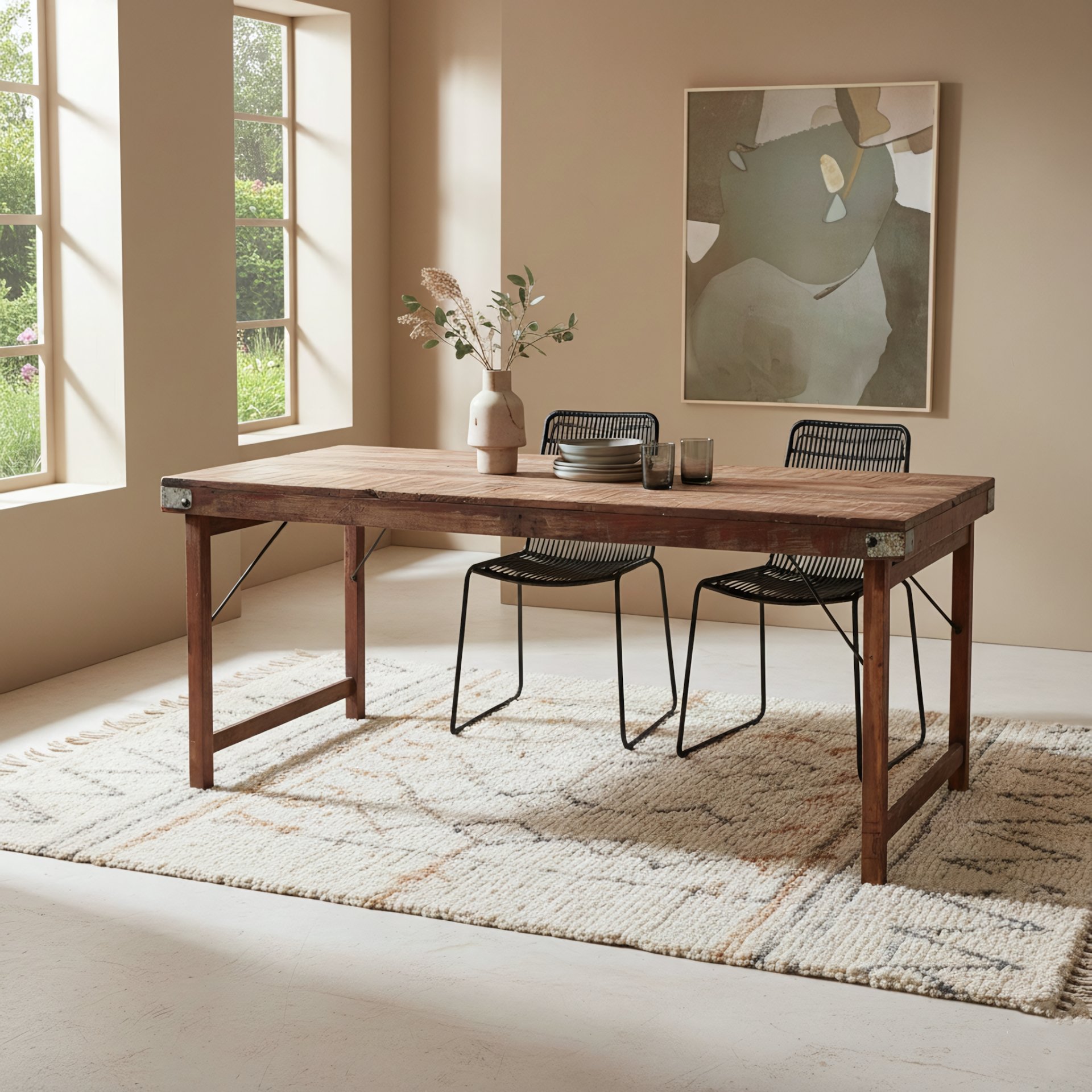 Raw Materials Klappbarer Vintage-Esstisch 165x75x76cm