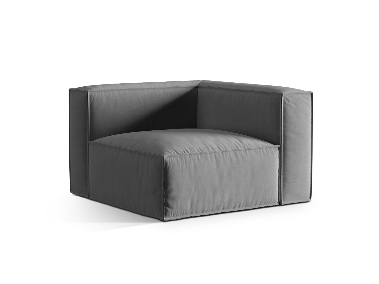 Micadoni Eckmodul Nuria 1-Sitzer Samt Grau