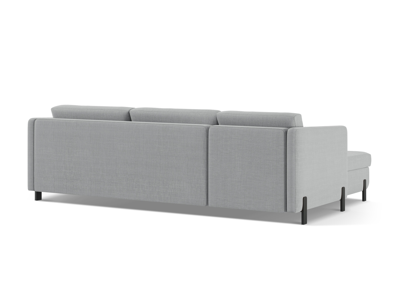 Micadoni Schlaf-Ecksofa Gloria 4-Sitzer Rechts Strukturierter Stoff Hellgrau 205x140