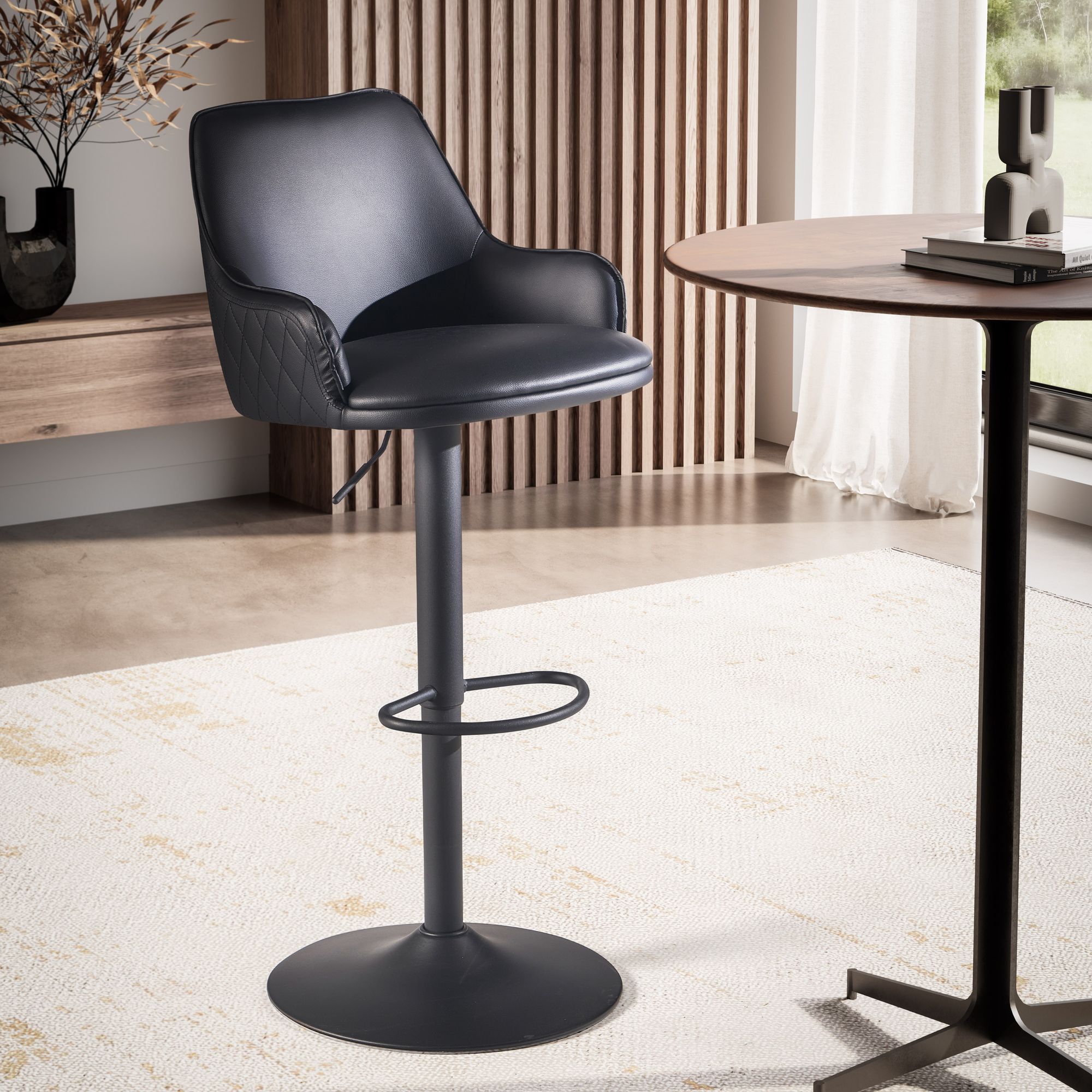 Barhocker Hafslo Kunstleder Schwarz 45 × 45 × 106 cm