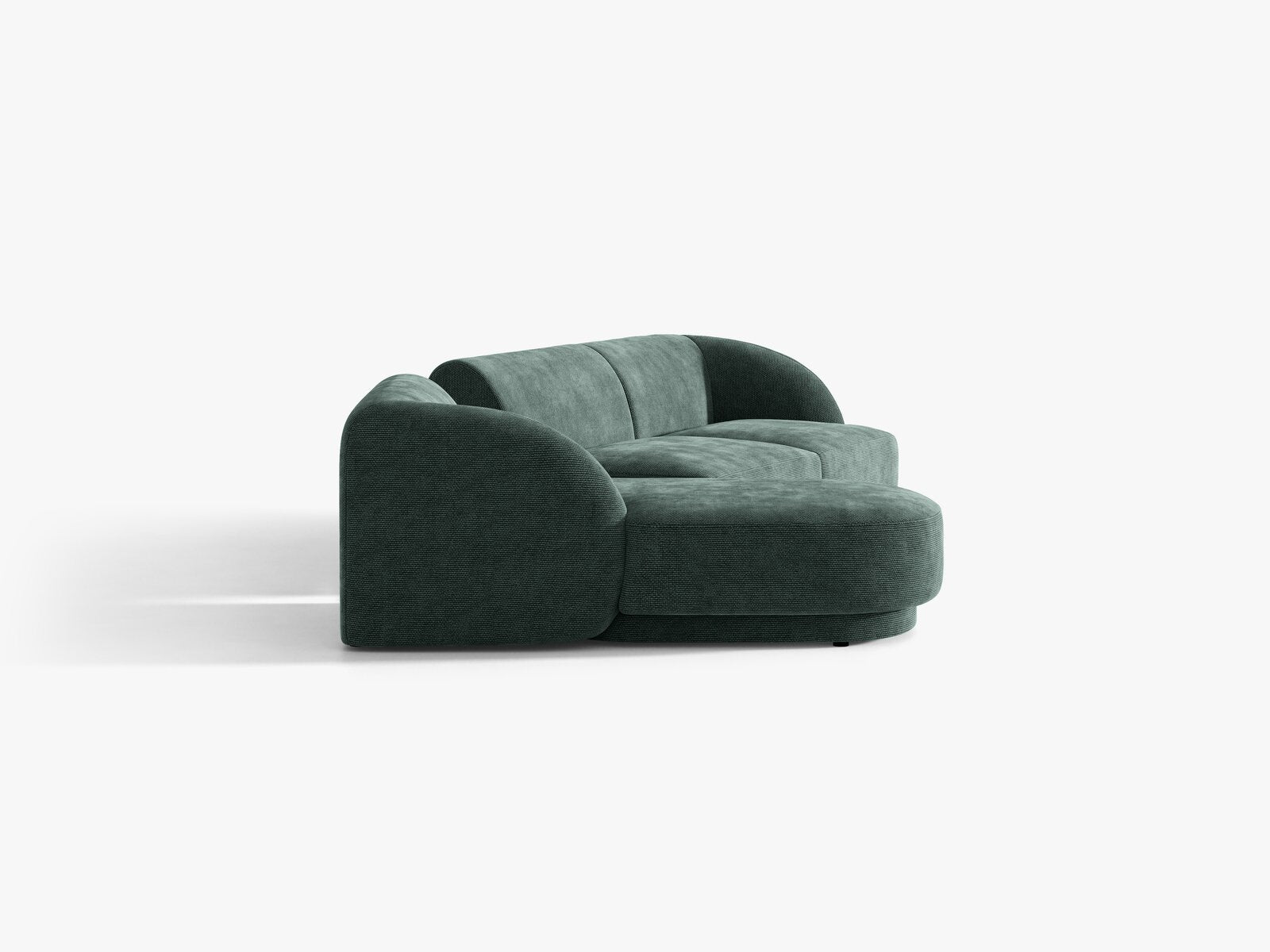 Micadoni Modulares Sofa Miley mit Recamiere 3-Sitzer Links Chenille Haga Petrol