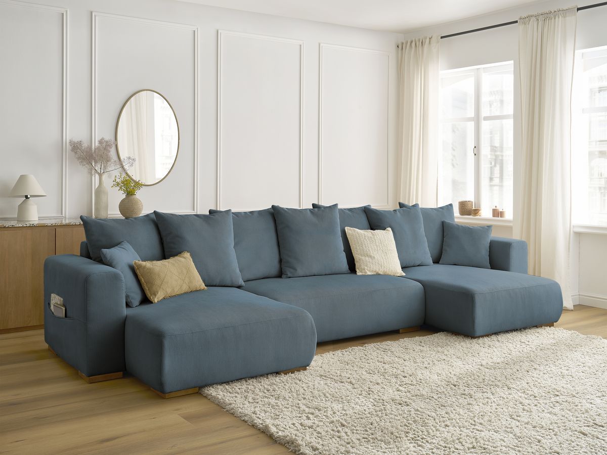 Bobochic Sidonie Wohnlandschaft Cordsamt Dunkelblau