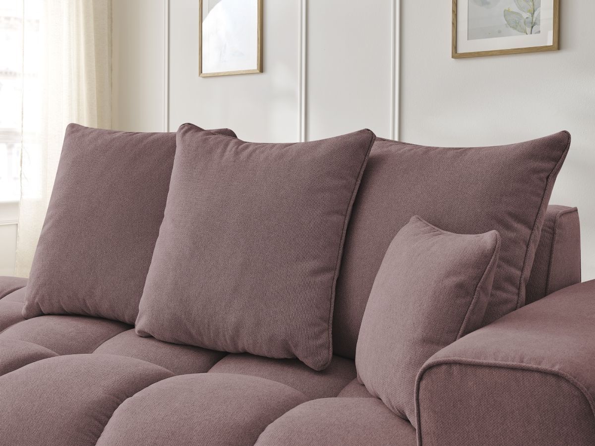 Bobochic Mont-blanc Sofa 4-Sitzer Melange-Stoff Rosa Armlehne rechts