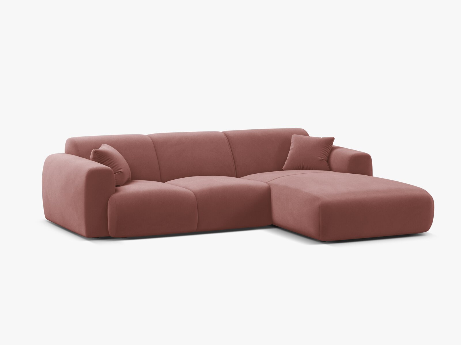 Micadoni Ecksofa Molino 4-Sitzer Rechts Samt Casino Flamingo