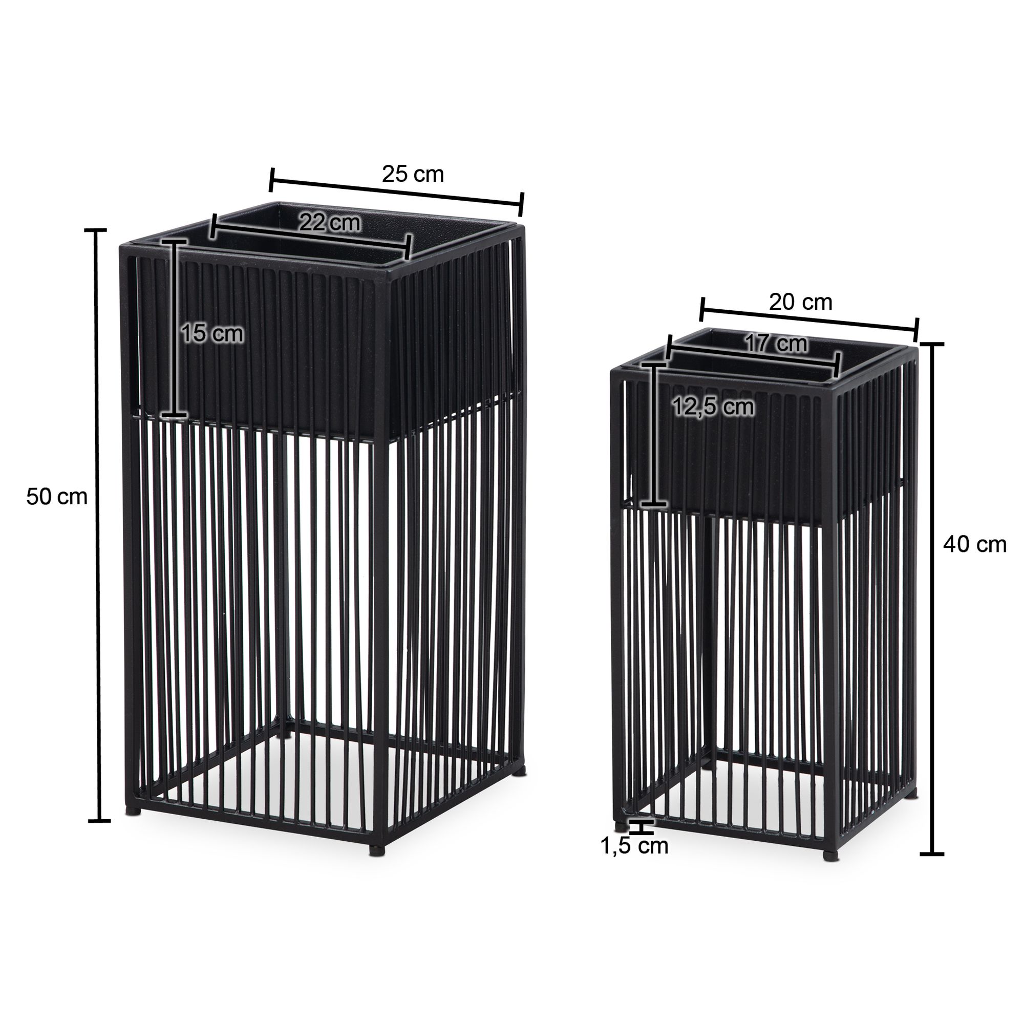 Blumentopf Birtavarre Schwarz
