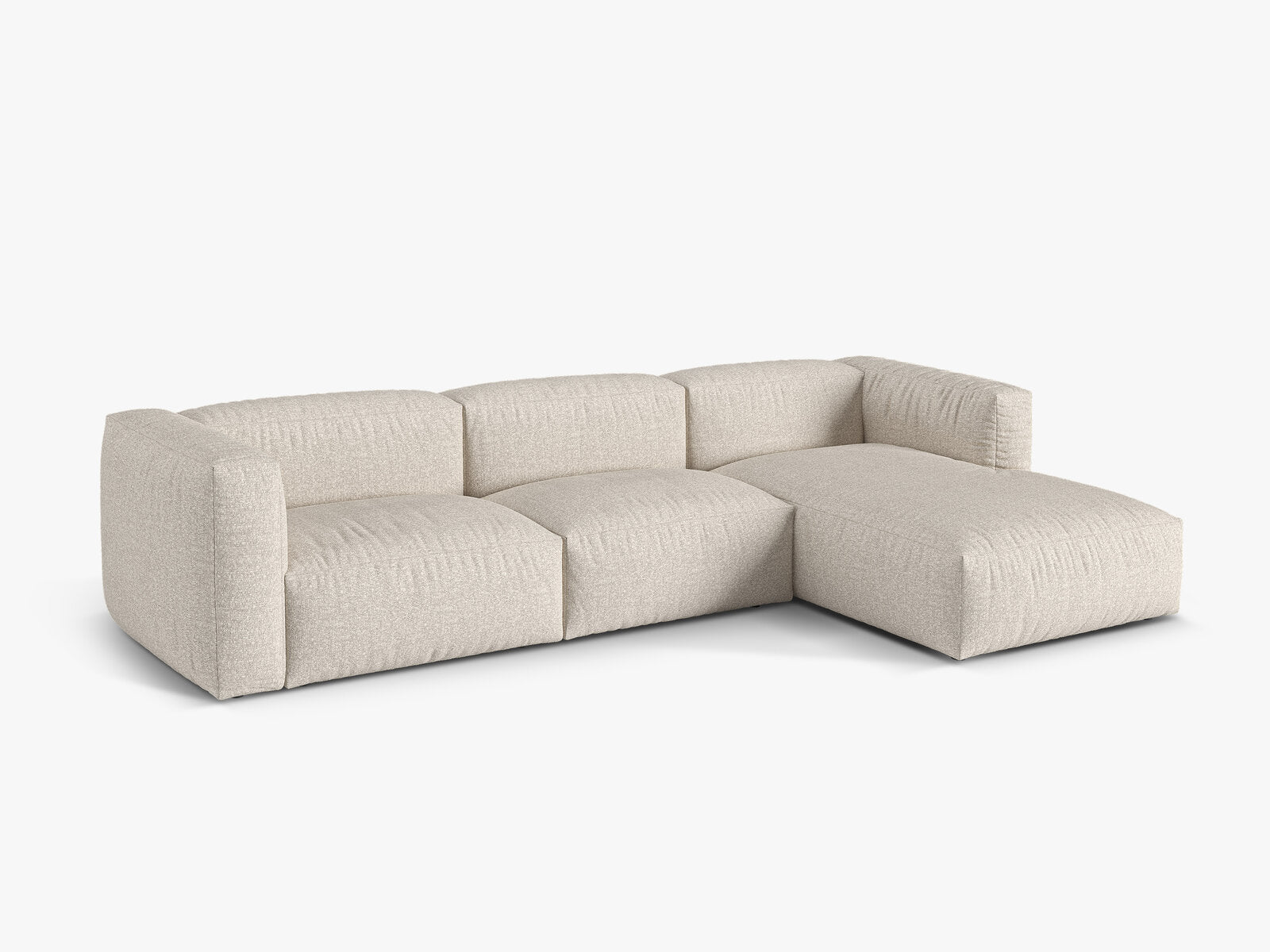 Micadoni Ecksofa Martina 3-Sitzer Rechts Boucle Monet Beige