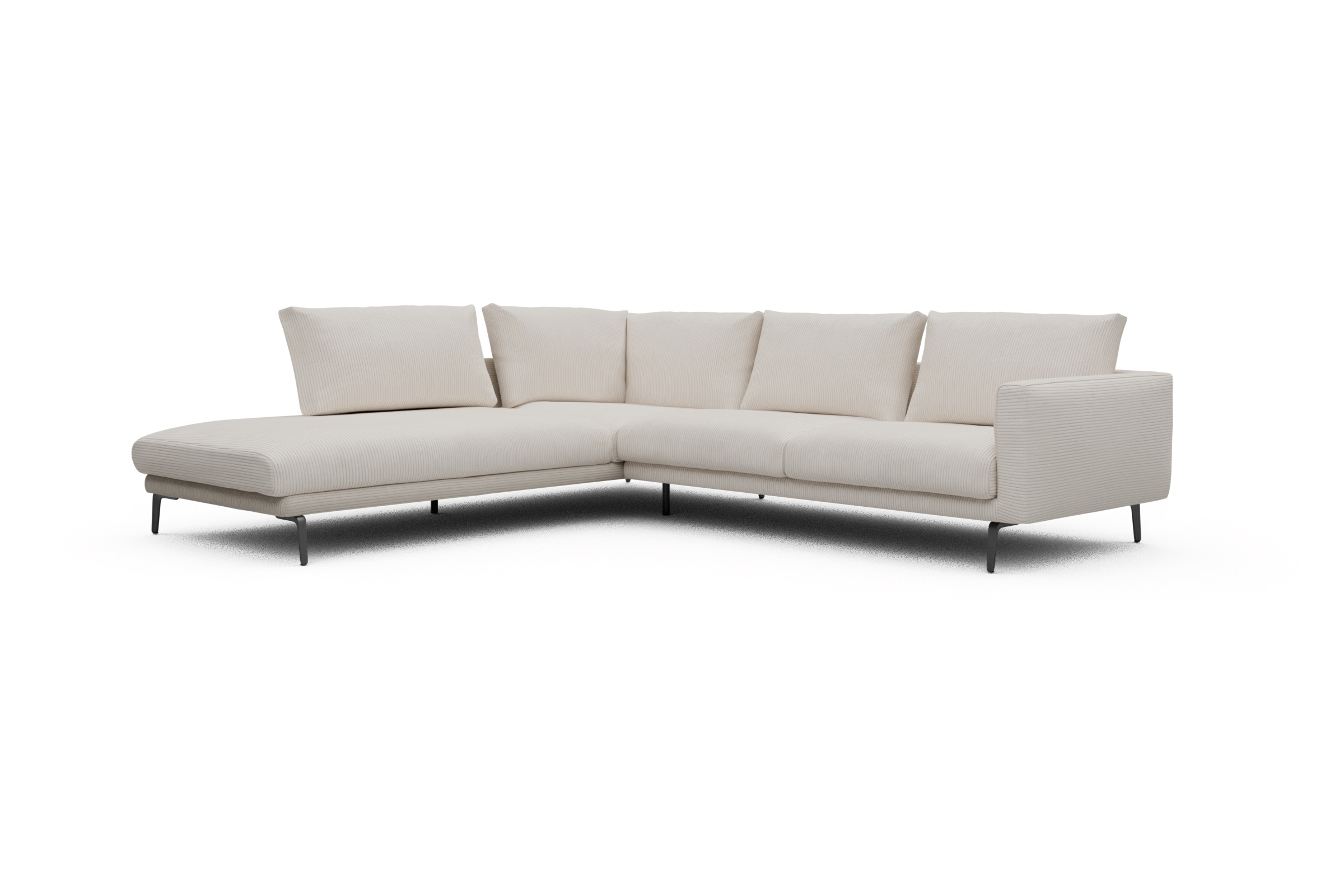 Ecksofa Karl Relax-Ecke links mit 2,5-Sitzer Corduroy-Ivory
