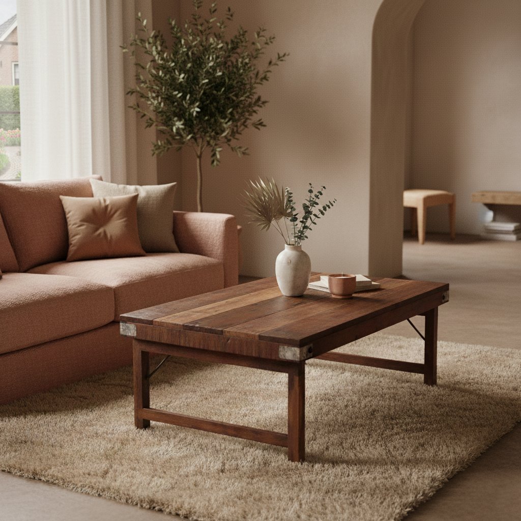 Raw Materials Brauner klappbarer Couchtisch 120x75x45cm