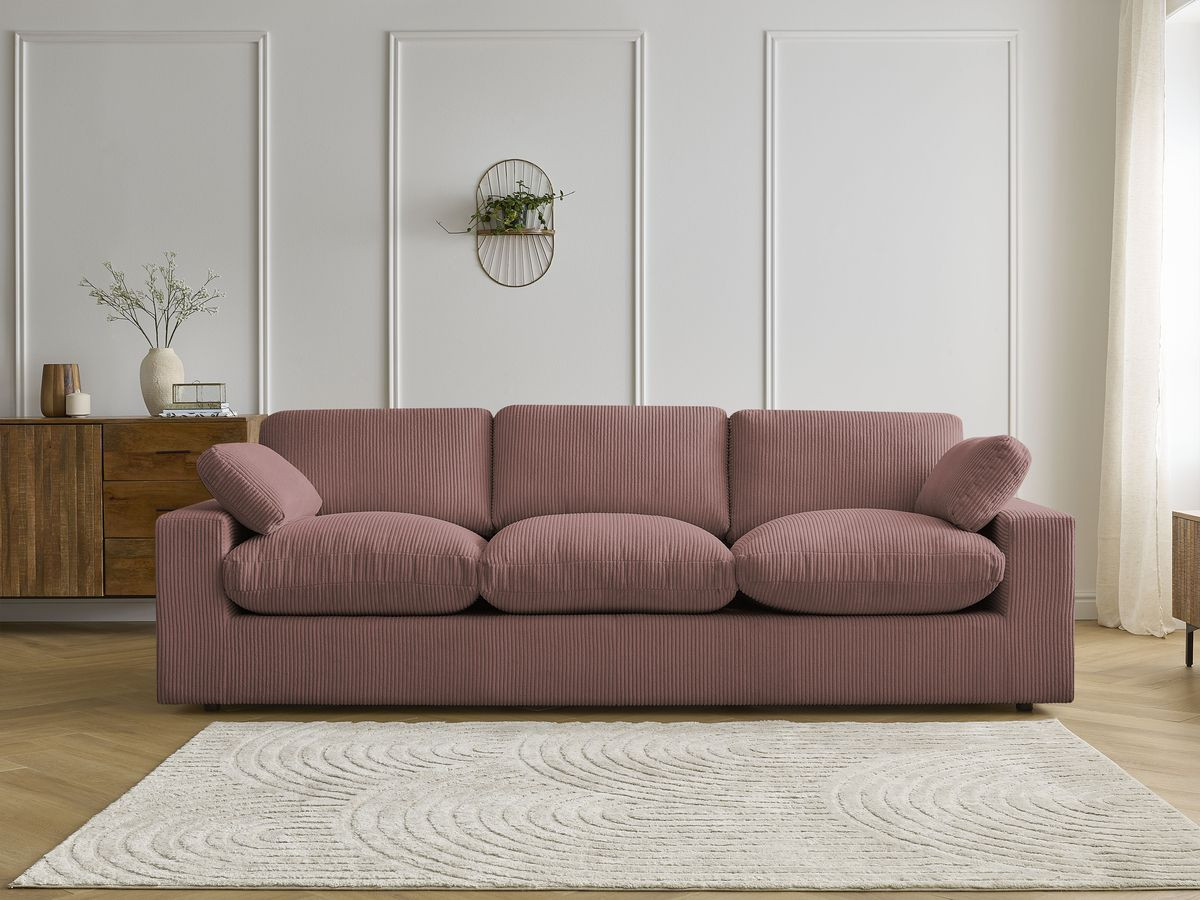 Bobochic Belair Sofa 3-Sitzer 250 × 93 cm Cordsamt Rosa