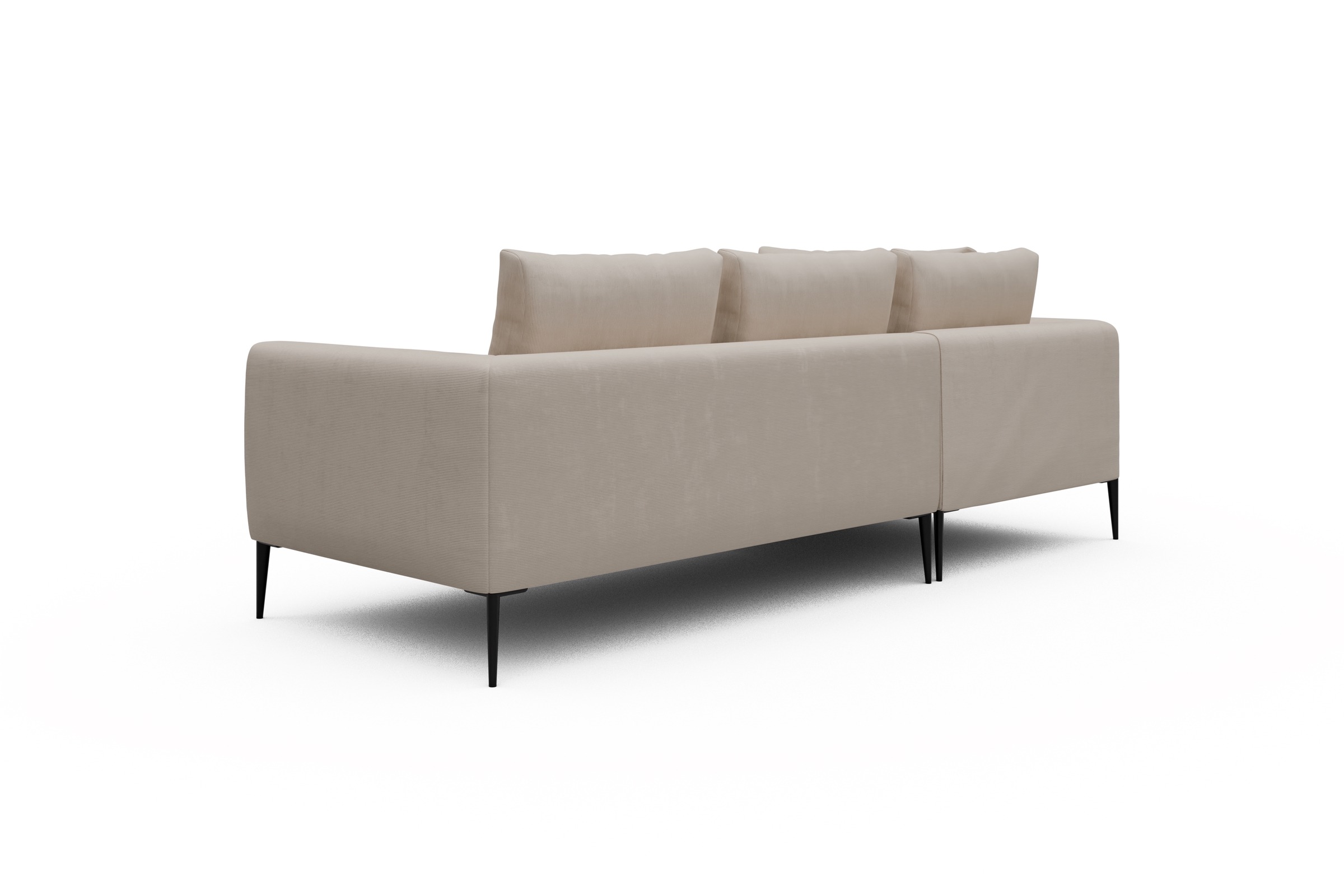 Ecksofa Paul Relax-Ecke links mit 2-Sitzer Cordufine-Off-White