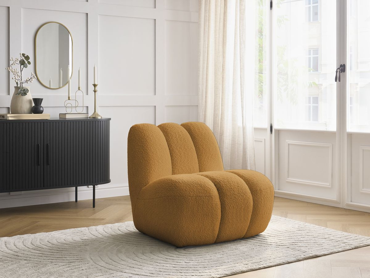 Bobochic Janissaire Sessel 81 × 90 cm Bouclé-Stoff Gelb