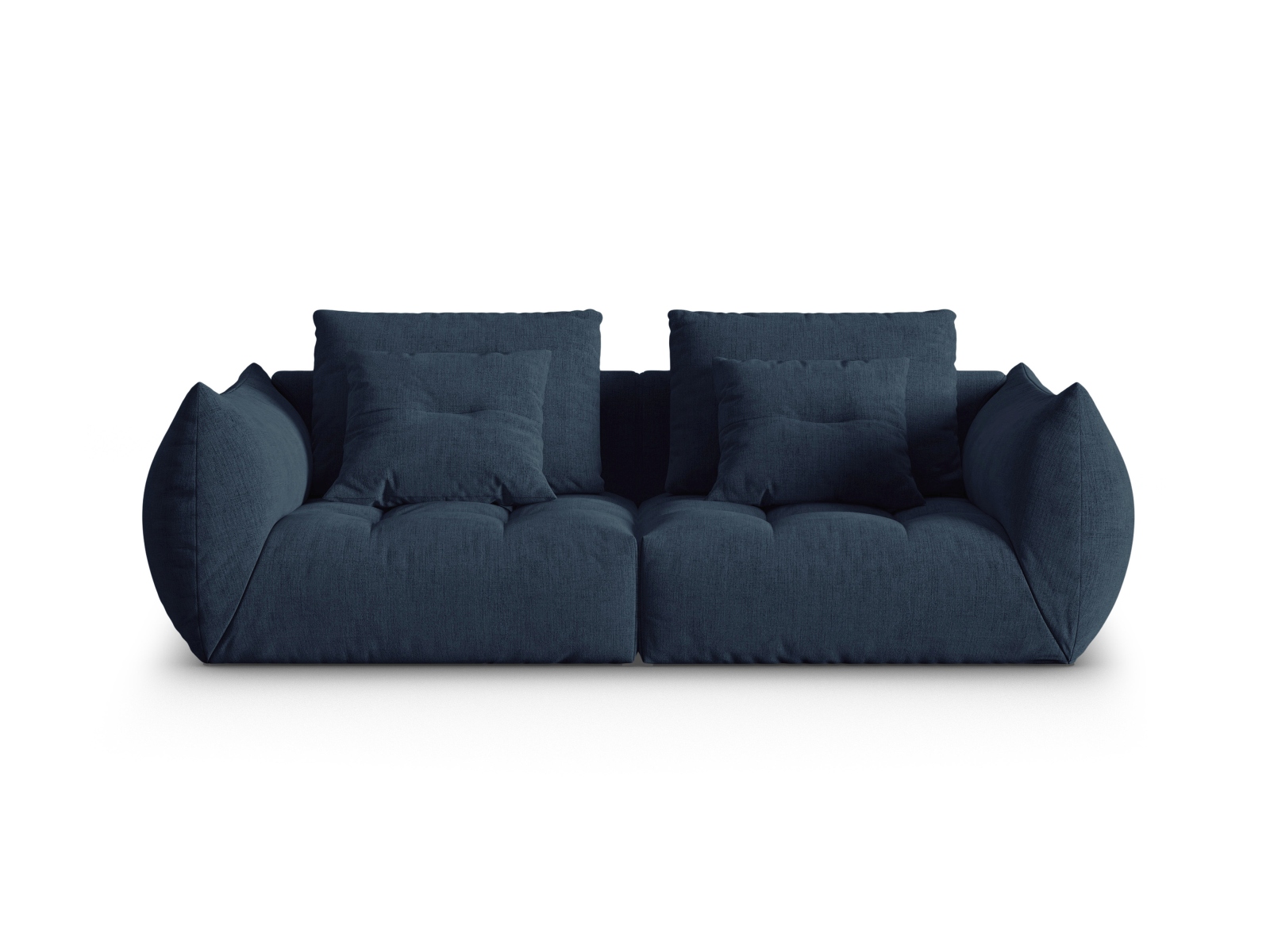 Micadoni Sofa Bloom 3-Sitzer Strukturierter Stoff Dunkelblau