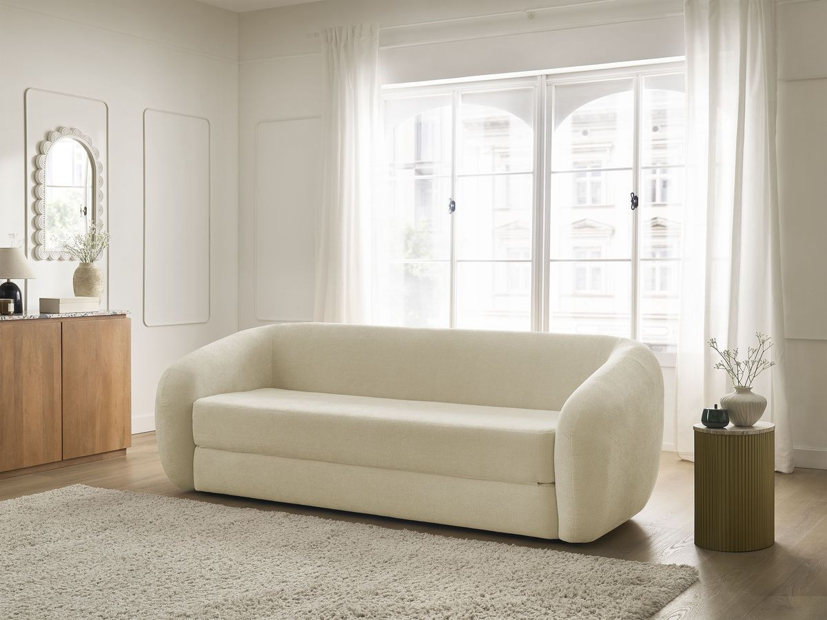 Bobochic Neyo Schlafsofa 3-Sitzer Stoff Taupe