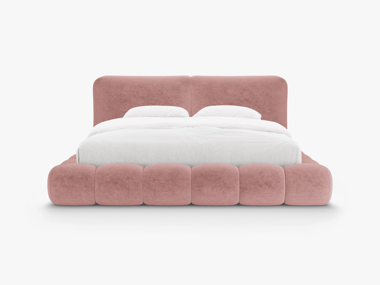 Micadoni Stauraumbett mit Kopfteil Solange Chenille Perfect Harmony Rosa 160x200
