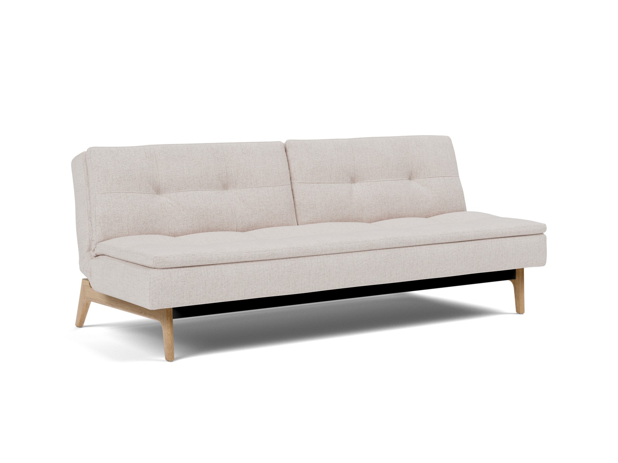 Schlafsofa Dublexo Strukturierter Stoff Weda 300-Weda-Sand Beine Eiche