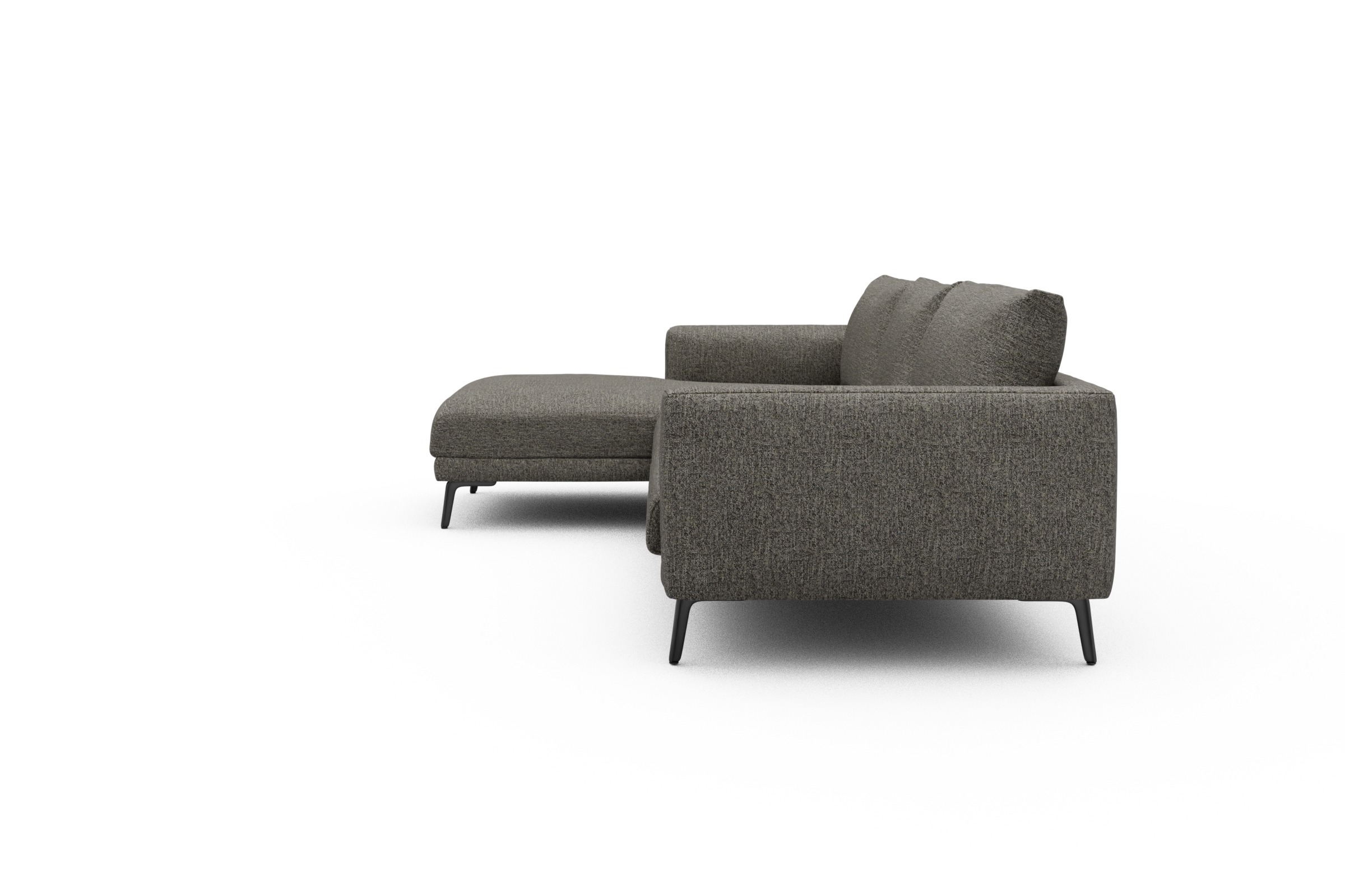 Ecksofa Karl Chaiselongue links mit 2,5-Sitzer Carreno-Sepie-Brown