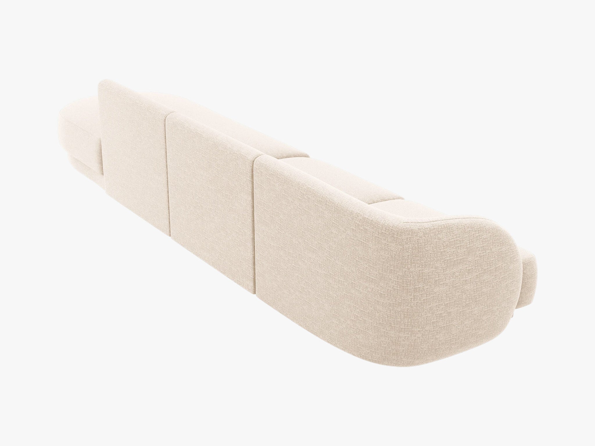 Micadoni Sofa Miley 4-Sitzer Rechts Chenille Eden Elfenbein