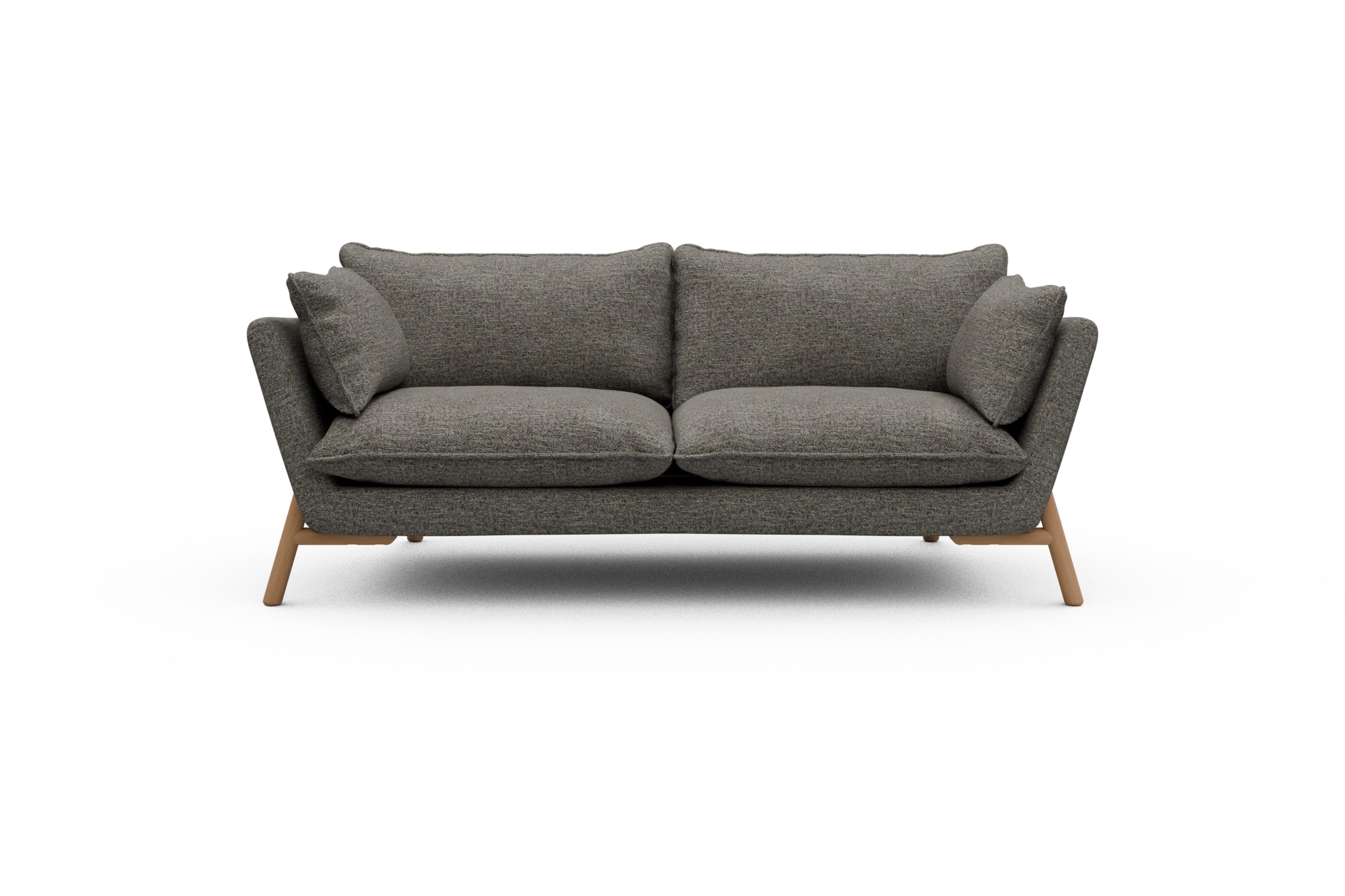 Skandi Home Sofa Emil PREMIUM 2-Sitzer Beinfarbe Eiche Natur Carreno-Sepie-Brown moebelfaktor