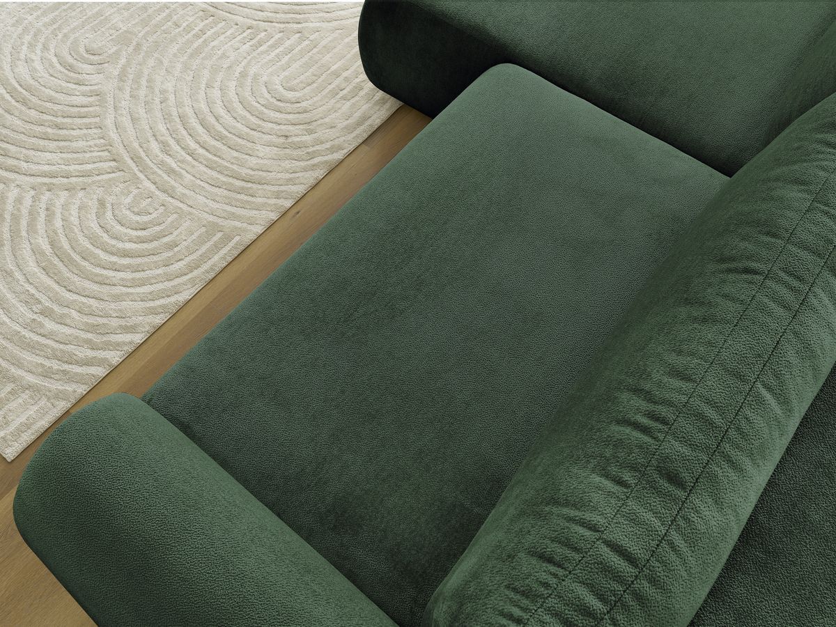 Bobochic Lucien Ecksofa mit Schlaffunktion und Bettkasten 314 × 167 cm Stoff Grün Ecke links