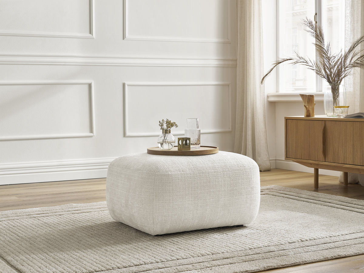 Bobochic Denise Pouf Strukturstoff Weiß