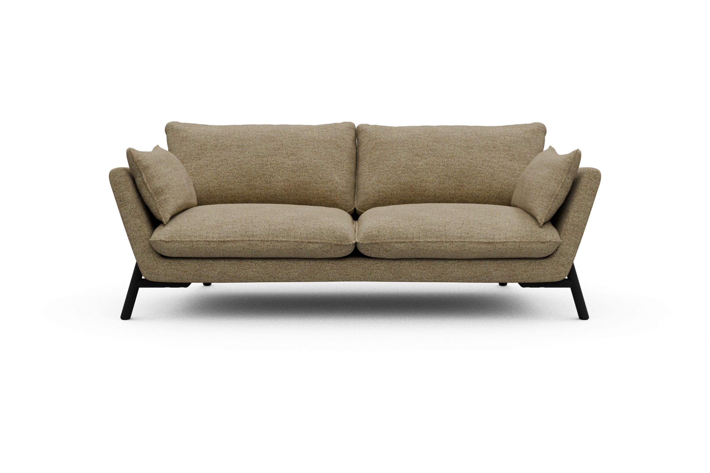 Skandi Home Sofa Emil 3-Sitzer Beinfarbe Eiche Schwarz Carreno-Silician-Yellow moebelfaktor