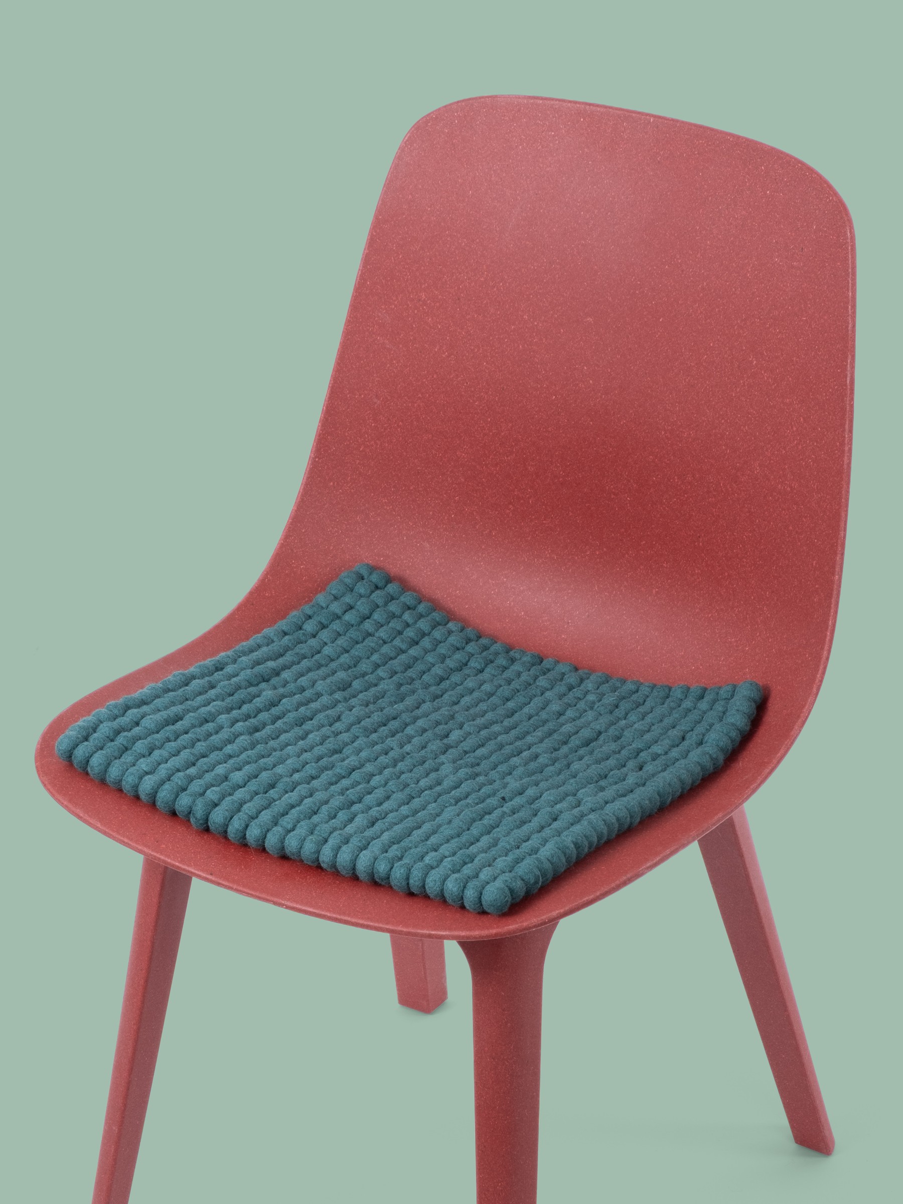 myfelt Noah Filzkugel-Sitzauflage Petrol 36 x 36 cm