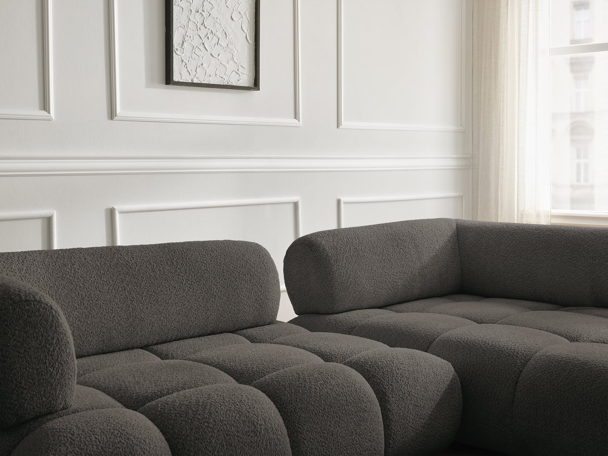 Bobochic Alya Ecksofa Bouclé-Stoff Braun Ecke rechts