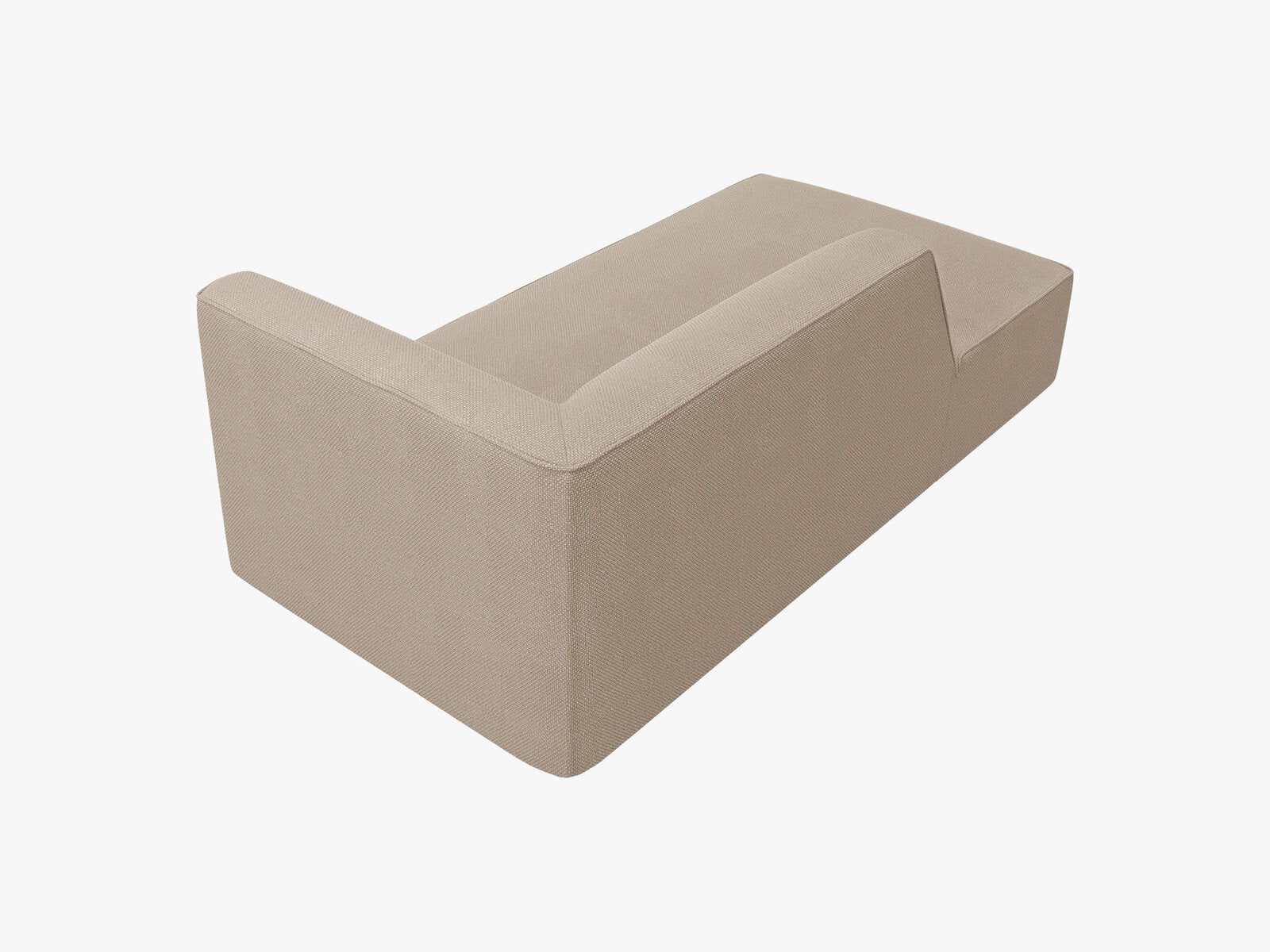 Micadoni Recamiere Ruby 1-Sitzer Links Strukturierter Stoff Ottawa Dunkelbeige