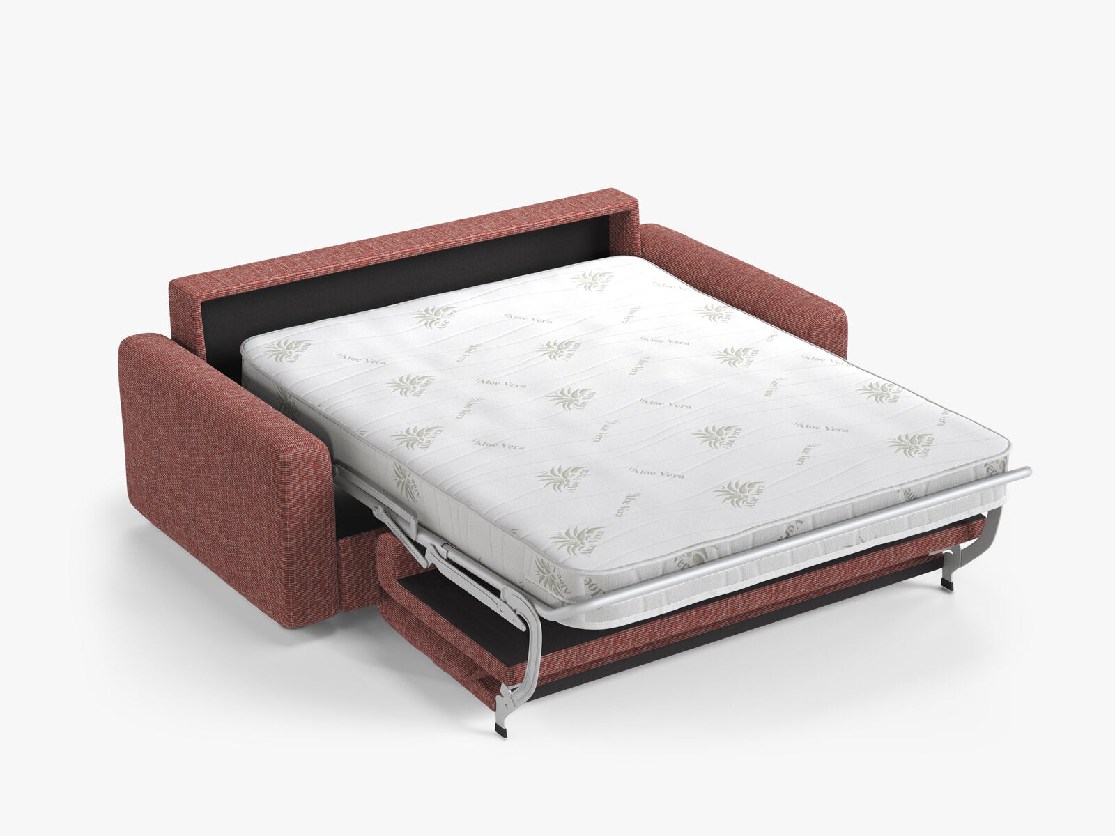 Micadoni Sofa mit Schlaffunktion David 3-Sitzer Strukturierter Stoff Baltimore Rot