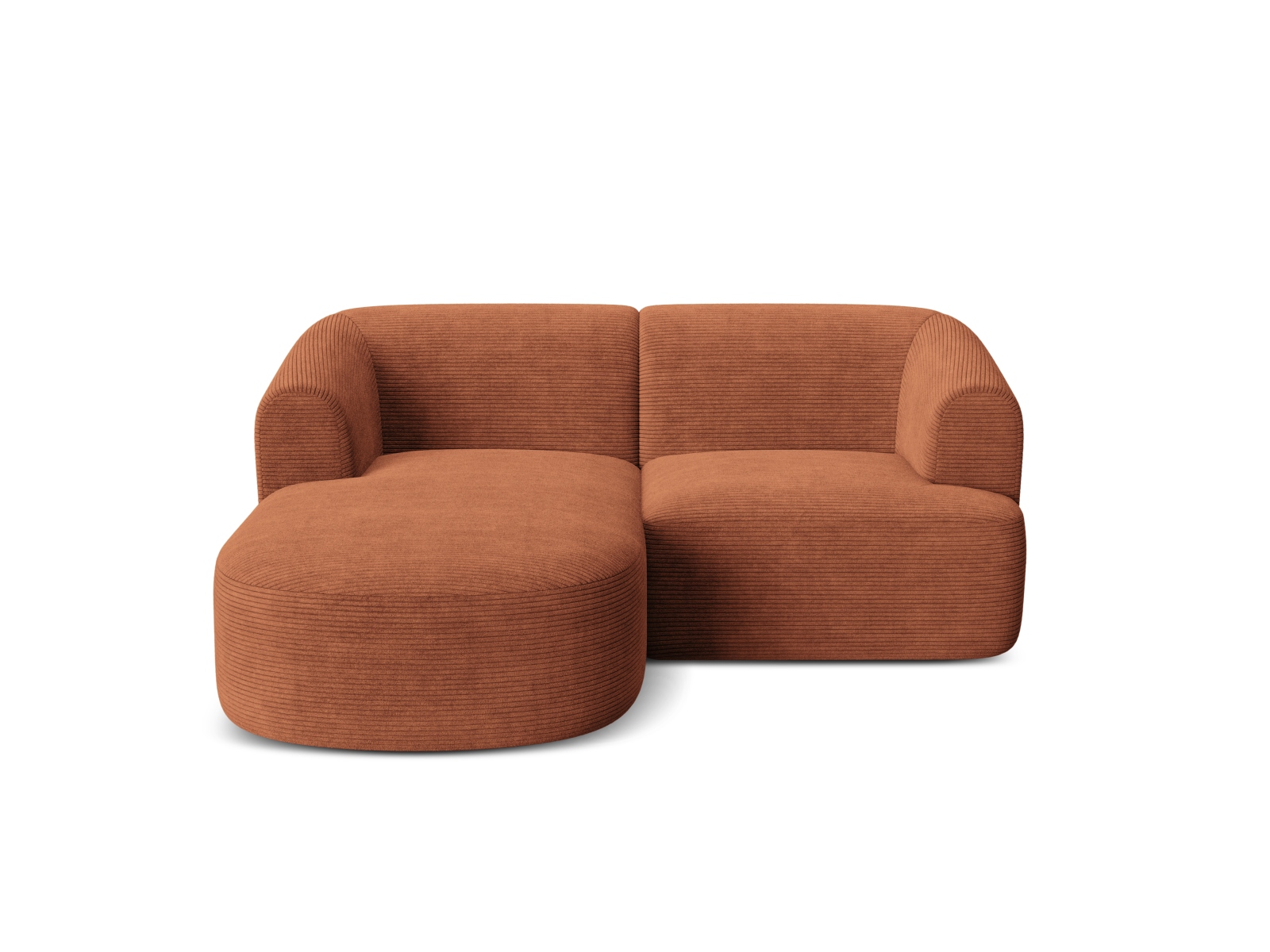 Cosmopolitan Design Ecksofa Campi 3-Sitzer Kord Lincoln D Terrakotta Links