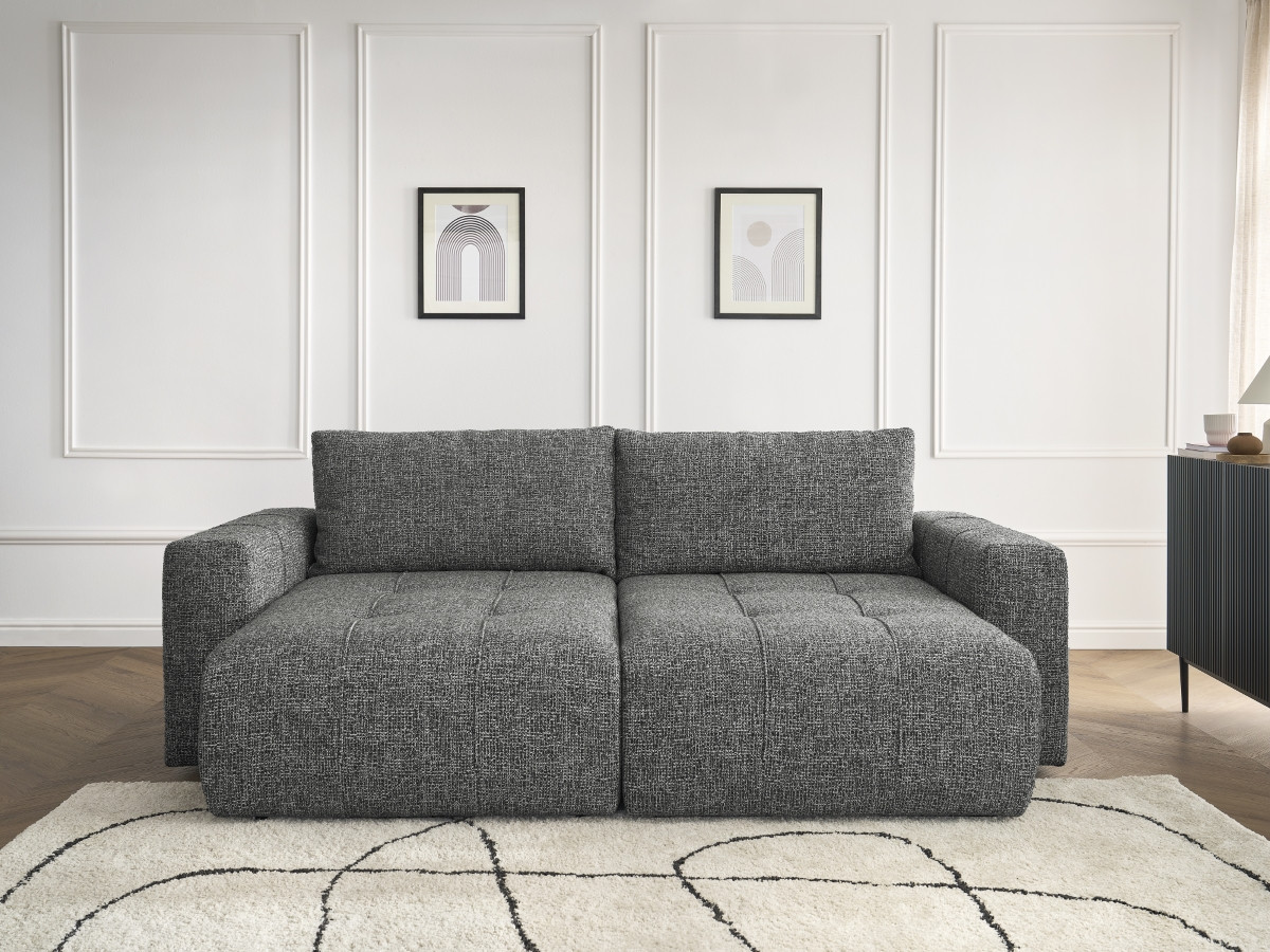 Bobochic Arsene Sofa 4-Sitzer Melange-Stoff Dunkelgrau