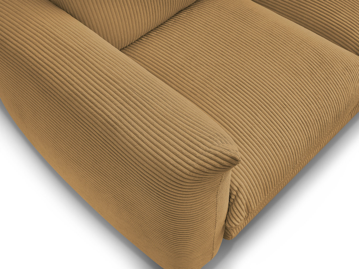 Bobochic Ernest Sofa 3-Sitzer mit Pouf 193 × 106 cm Cordsamt Gelb