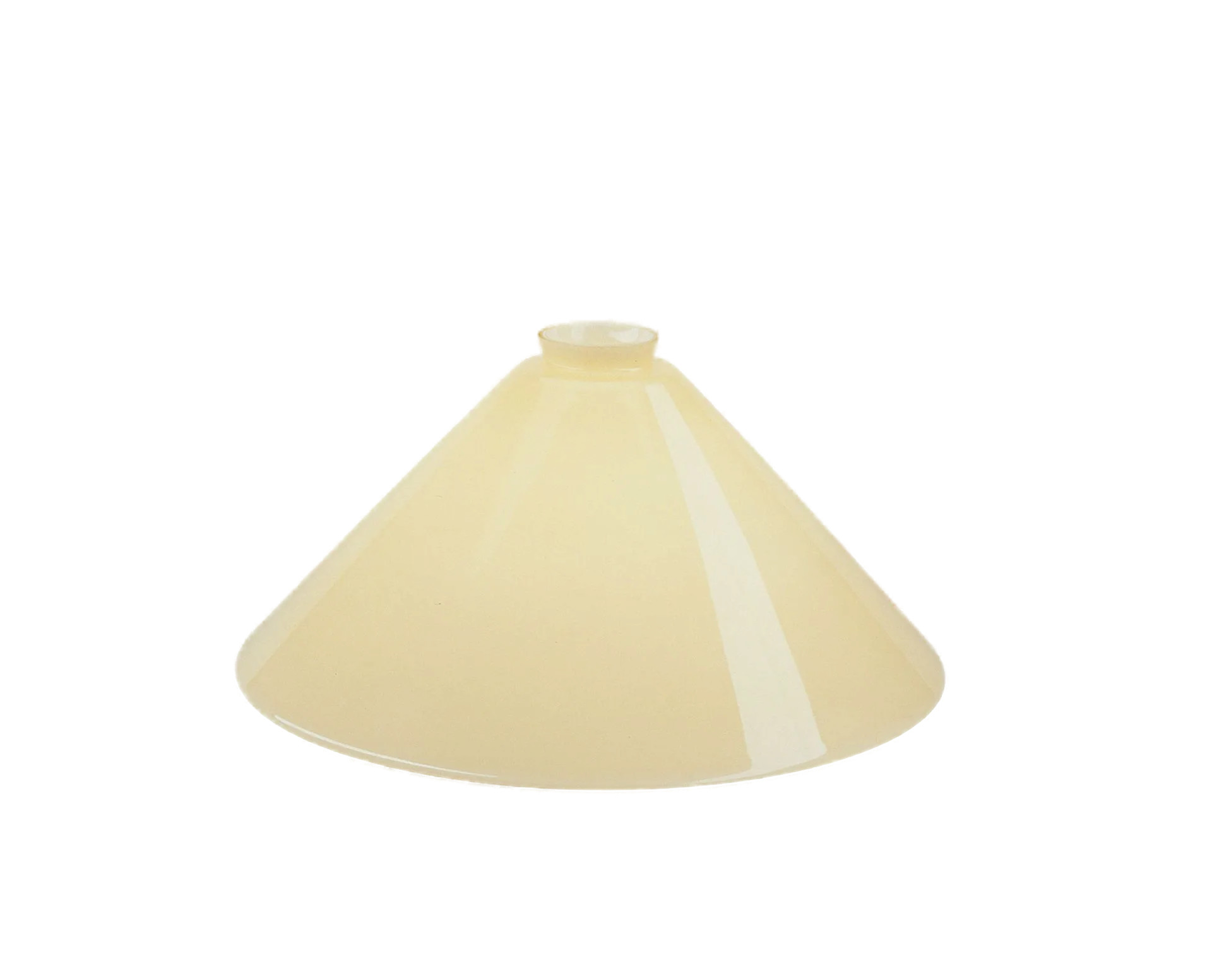 Berliner Messinglampen Glasschirm Nr. 89 Kegelform, Elfenbein
