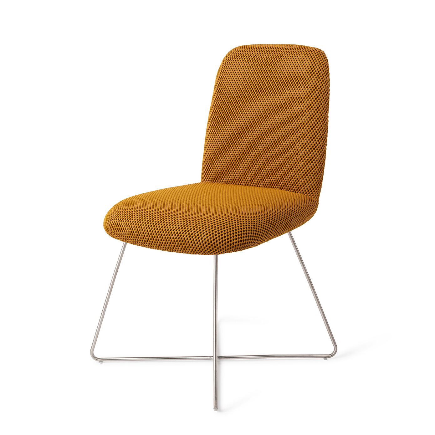 Jesper Home Esszimmerstuhl Taiwa Groovy-Garam Cross Stahl