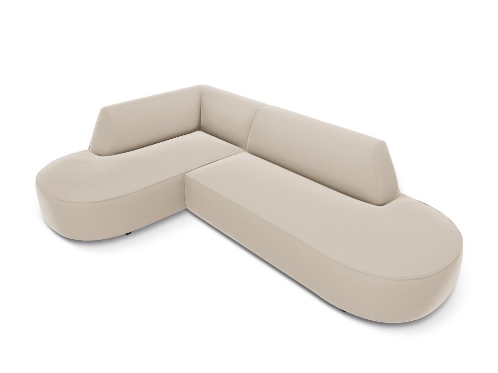 Cosmopolitan Design Ecksofa Siena 4-Sitzer abgerundet offen Samt Salvador Beige Links