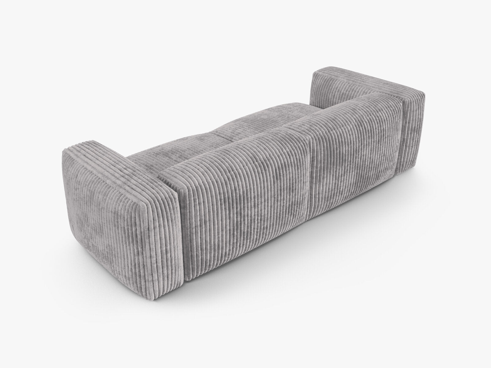 Micadoni Sofa Martina 3-Sitzer 90cm Sitztiefe Kord Tilia Hellgrau