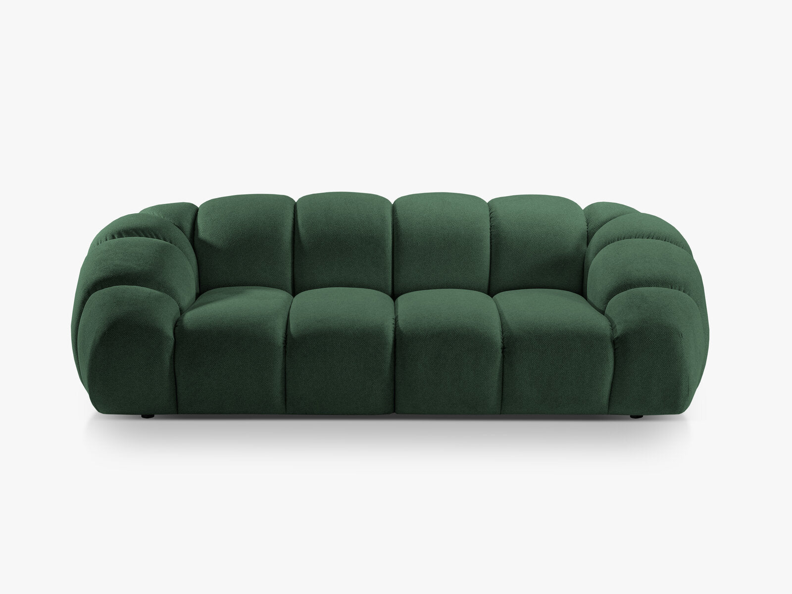 Micadoni Sofa Diana 3-Sitzer Strukturierter Samt Bubble Grün