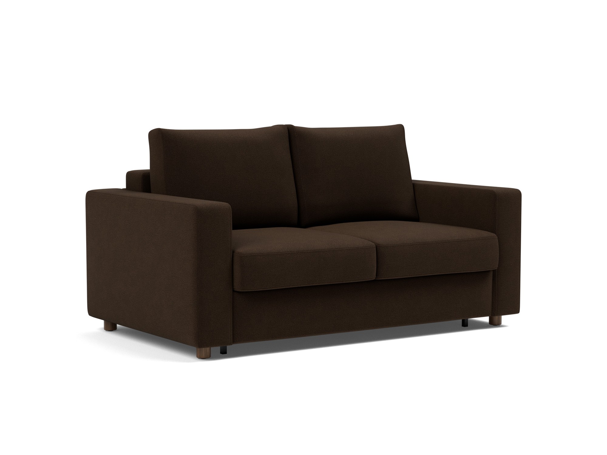Schlafsofa Neah mit Standard-Armlehnen 140 Strukturierter Stoff Taura 358-Chocco