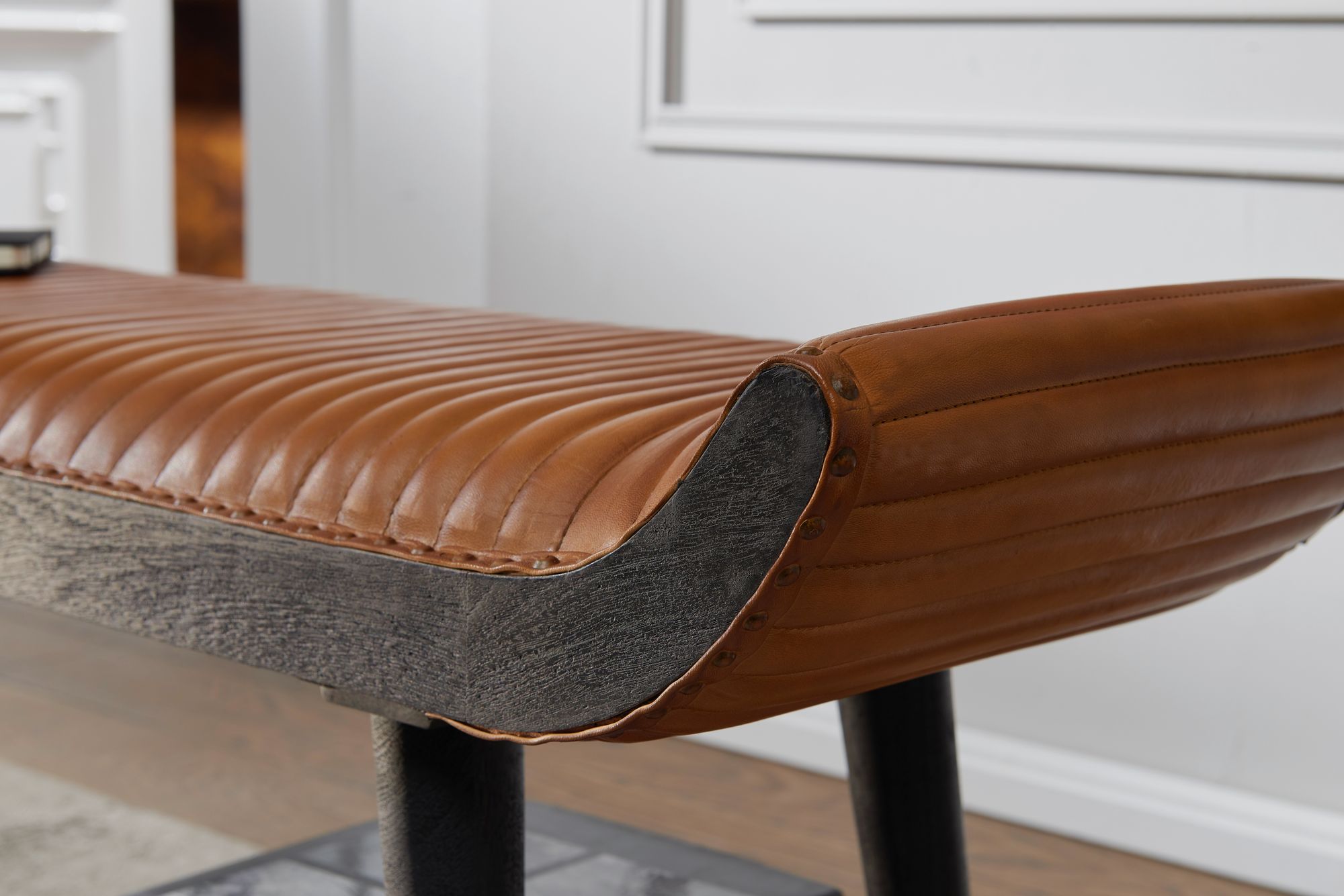 Sitzbank Slagelse Echtleder Braun 125 × 38 × 51 cm