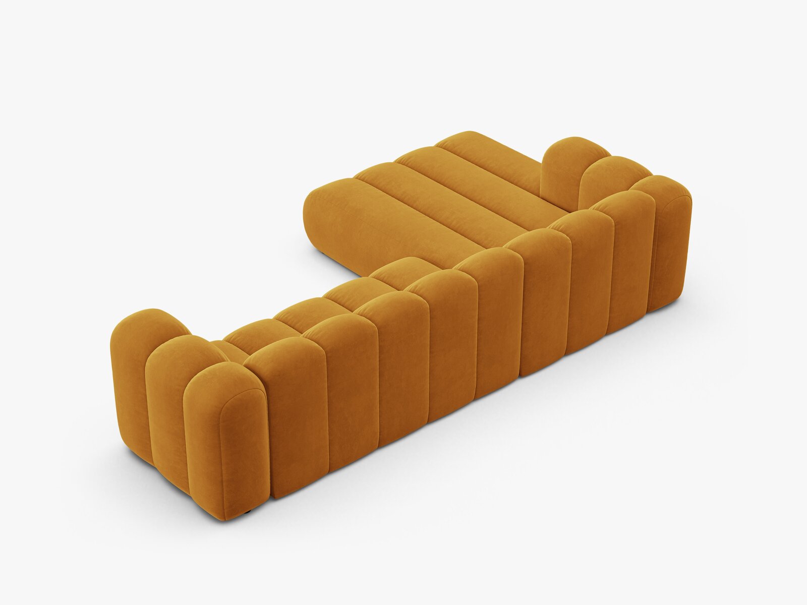 Micadoni Modulares Ecksofa Lupine 4-Sitzer Links Samt Venus Gelb