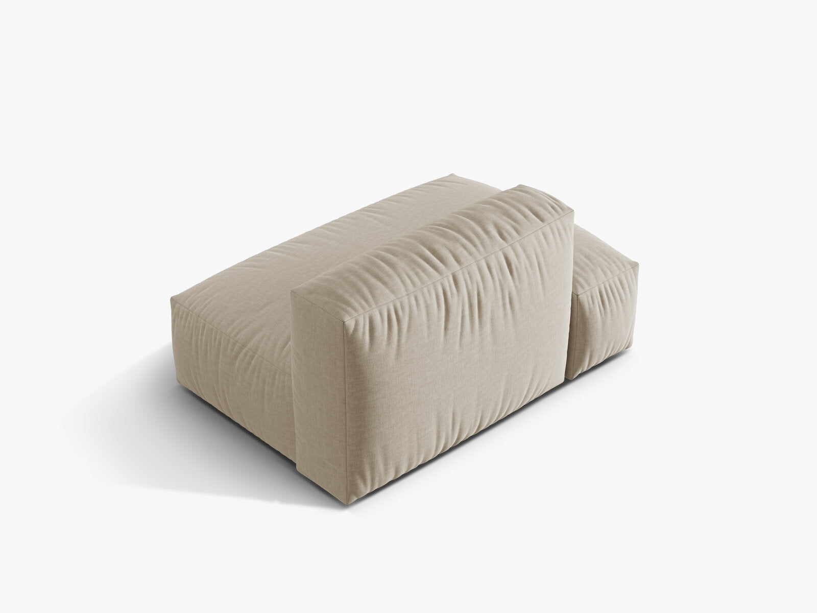 Micadoni Ecksofa-Modul Martina 1-Sitzer Links Strukturierter Stoff Helles Beige