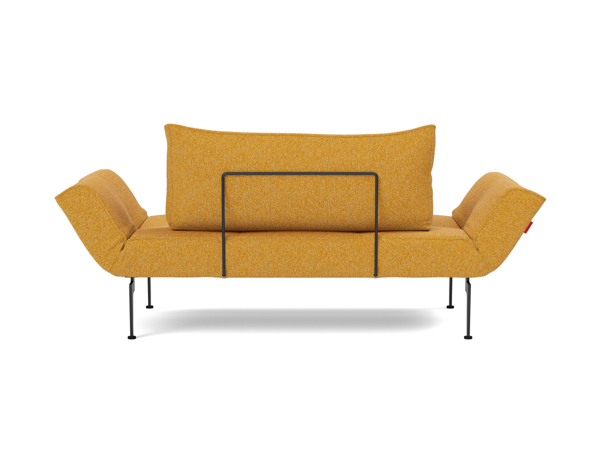 Tagesbett Zeal Boucle Skandi 536-Ochre Beine Laser schwarz
