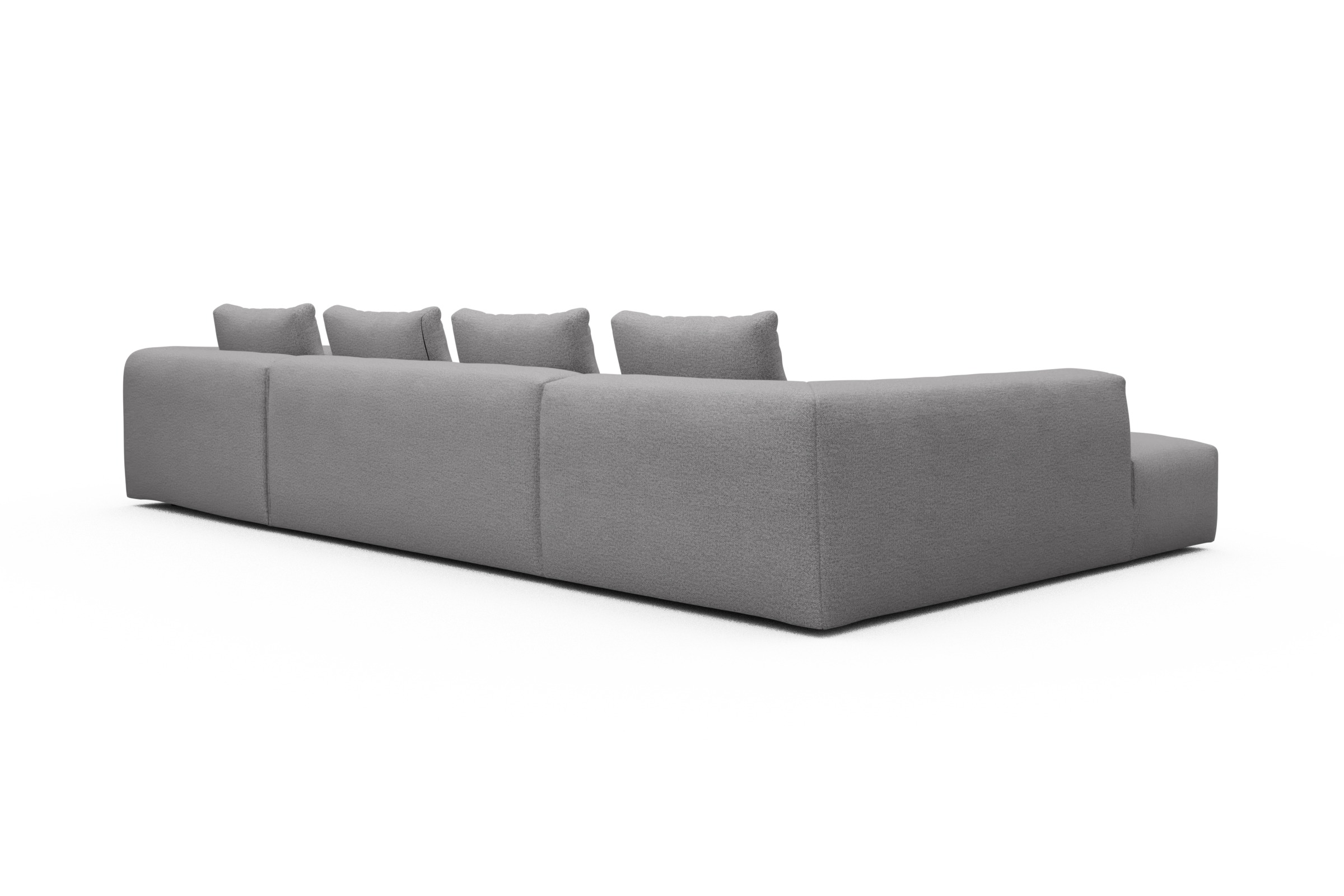 Wohnlandschaft Fred Relax-Ecke links mit 2-Sitzer und Chaiselongue rechts Sama-Grey