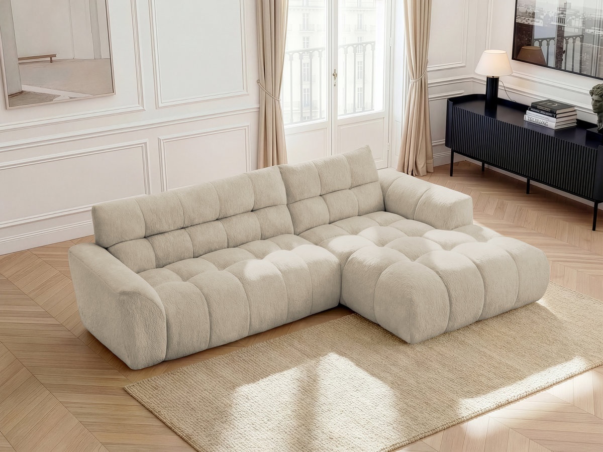 Bobochic Jaya Ecksofa Chenille Beige Ecke rechts