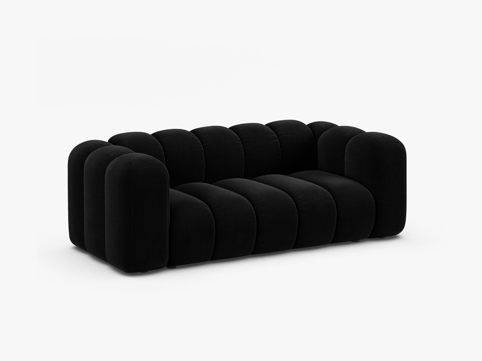 Micadoni Sofa Lupine 2-Sitzer Samt Venus Schwarz