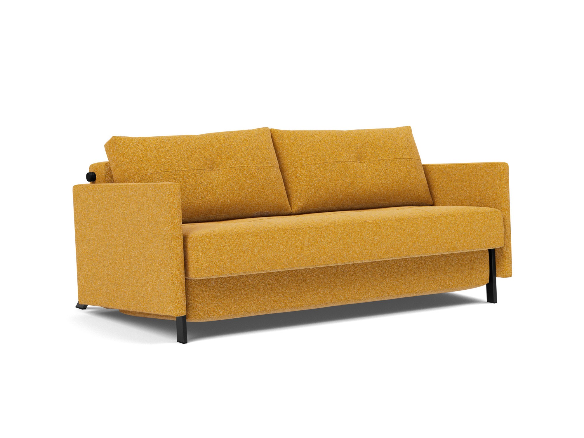 Schlafsofa Cubed mit Armlehnen 160 Boucle Skandi 536-Ochre