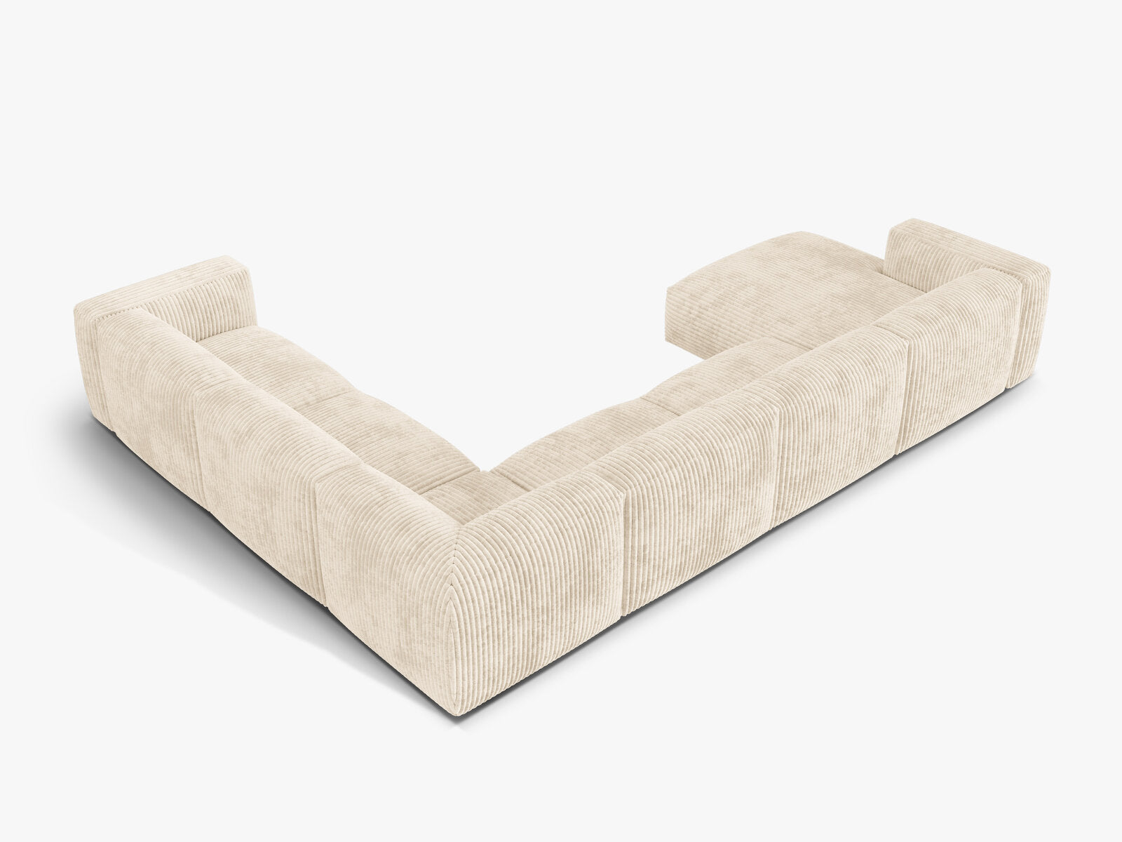 Micadoni modulares Ecksofa XL Martina 6-Sitzer Rechts Kord Tilia Helles Beige