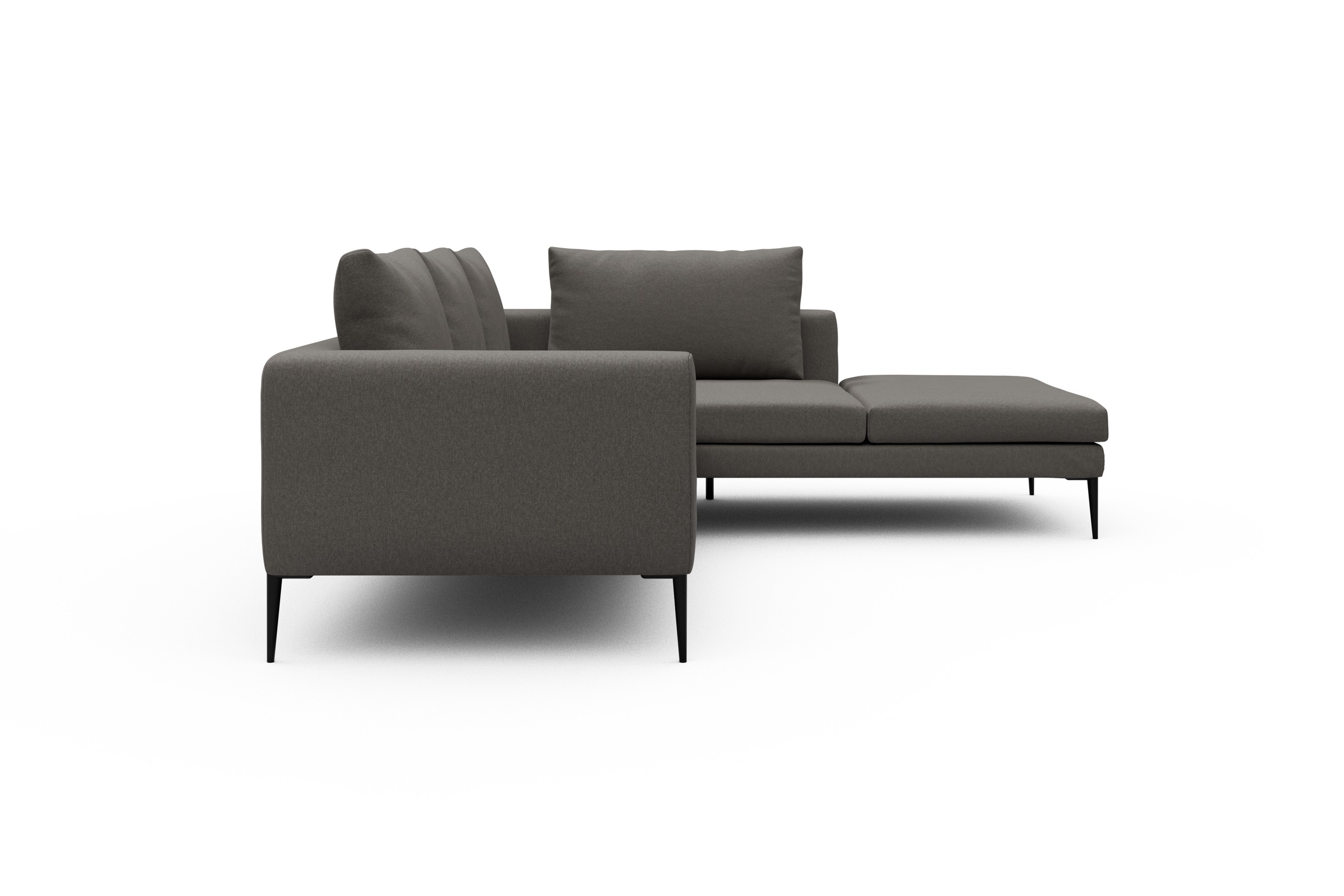 Ecksofa Paul Relax-Ecke rechts mit 2-Sitzer Satya-Taupe