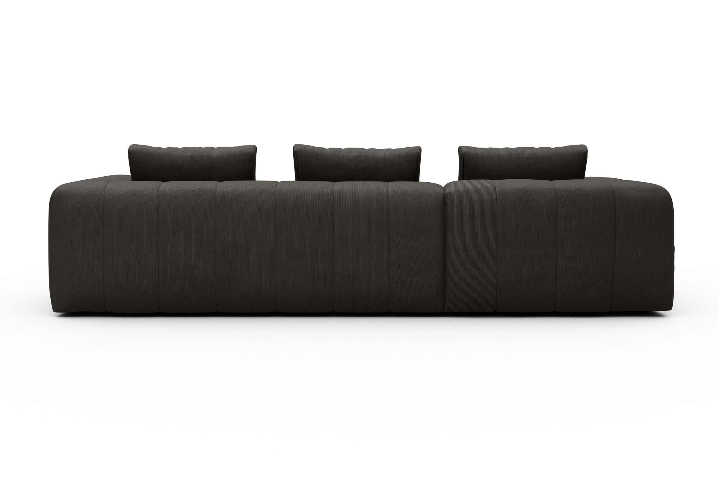 Ecksofa Hugo 2,5-Sitzer Armlehne rechts mit Chaiselongue Cordufine-Taupe